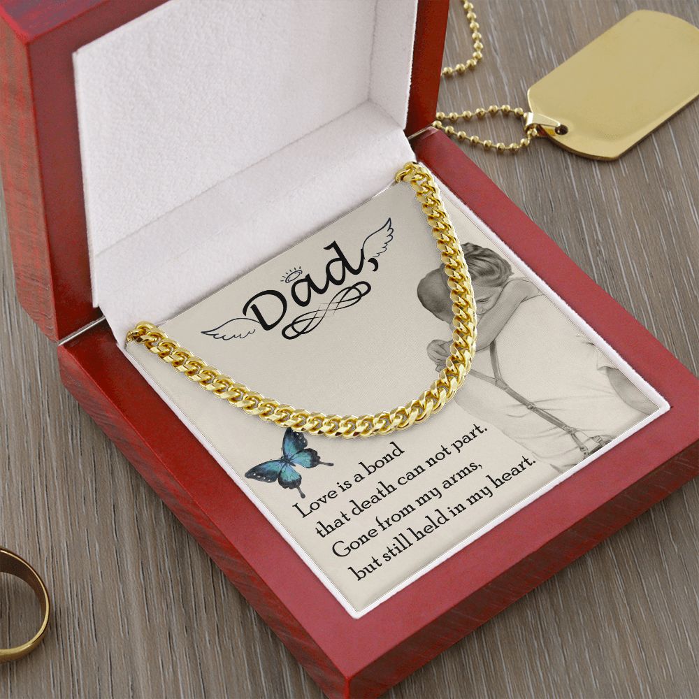 Love is bond Dad Cuban Chain Necklace, Father Necklace Father's Day Gift, Christian Gift For Dad, Father Son Necklace - Serbachi