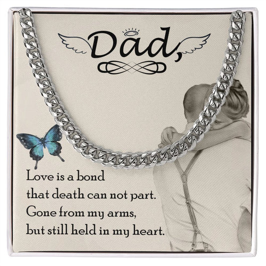 Love is bond Dad Cuban Chain Necklace, Father Necklace Father's Day Gift, Christian Gift For Dad, Father Son Necklace - Serbachi