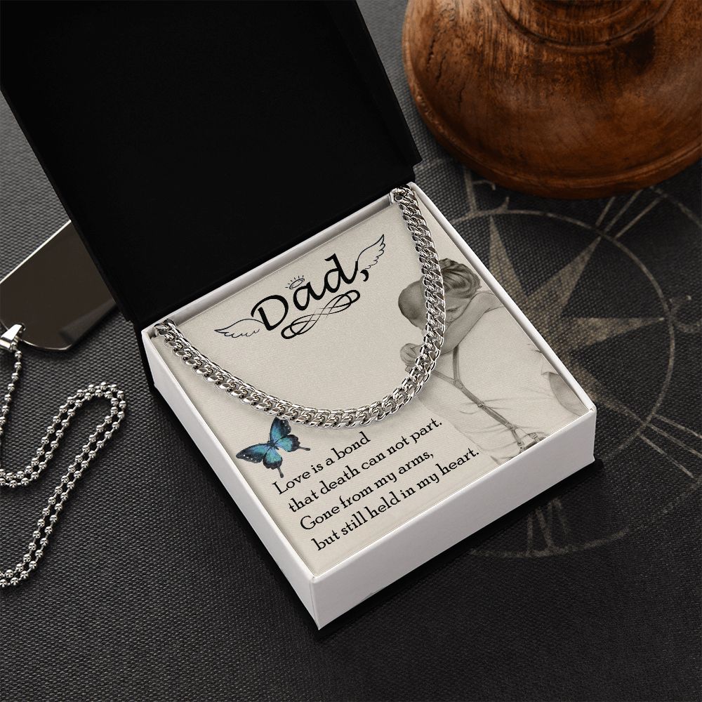 Love is bond Dad Cuban Chain Necklace, Father Necklace Father's Day Gift, Christian Gift For Dad, Father Son Necklace - Serbachi