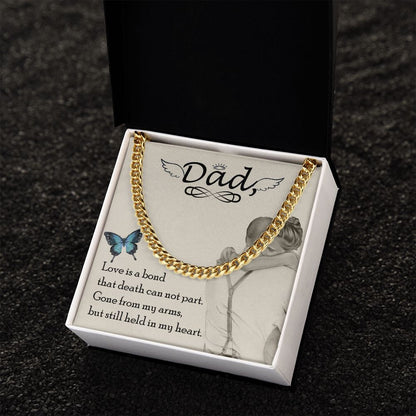 Love is bond Dad Cuban Chain Necklace, Father Necklace Father's Day Gift, Christian Gift For Dad, Father Son Necklace - Serbachi