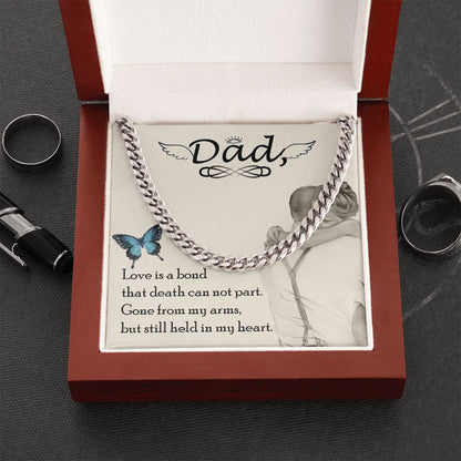 Love is bond Dad Cuban Chain Necklace, Father Necklace Father's Day Gift, Christian Gift For Dad, Father Son Necklace - Serbachi