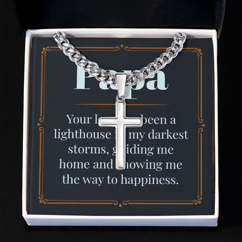 Papa-your love Dad Cross Necklace, Father Necklace Father's Day Gift, Christian Gift For Dad, Father Son Cross Necklace - Serbachi