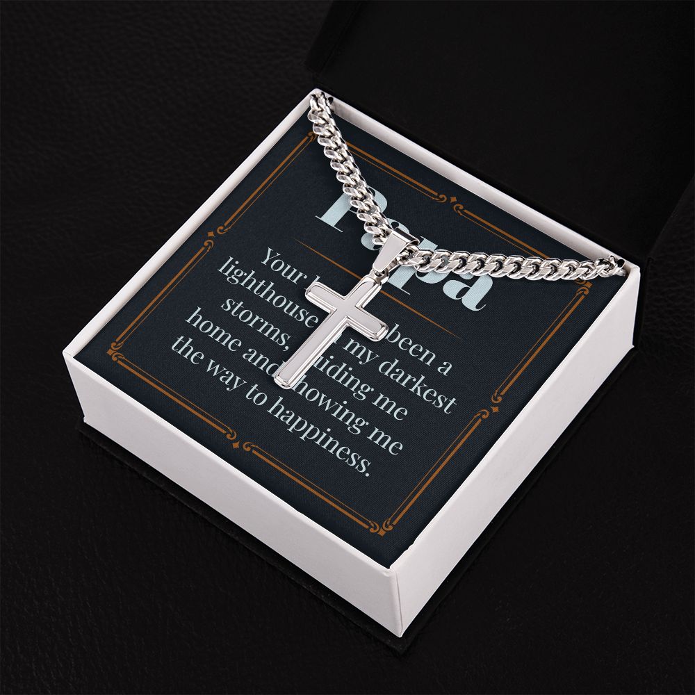 Papa-your love Dad Cross Necklace, Father Necklace Father's Day Gift, Christian Gift For Dad, Father Son Cross Necklace - Serbachi