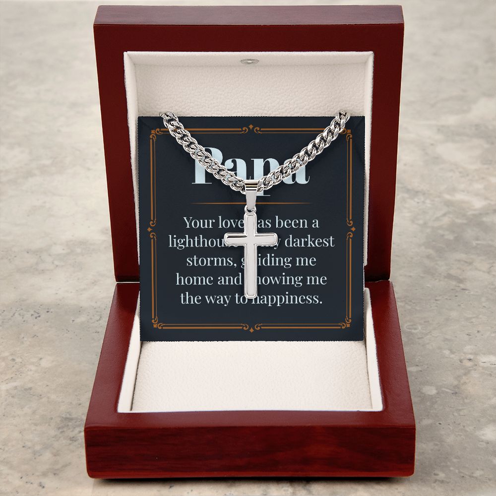 Papa-your love Dad Cross Necklace, Father Necklace Father's Day Gift, Christian Gift For Dad, Father Son Cross Necklace - Serbachi