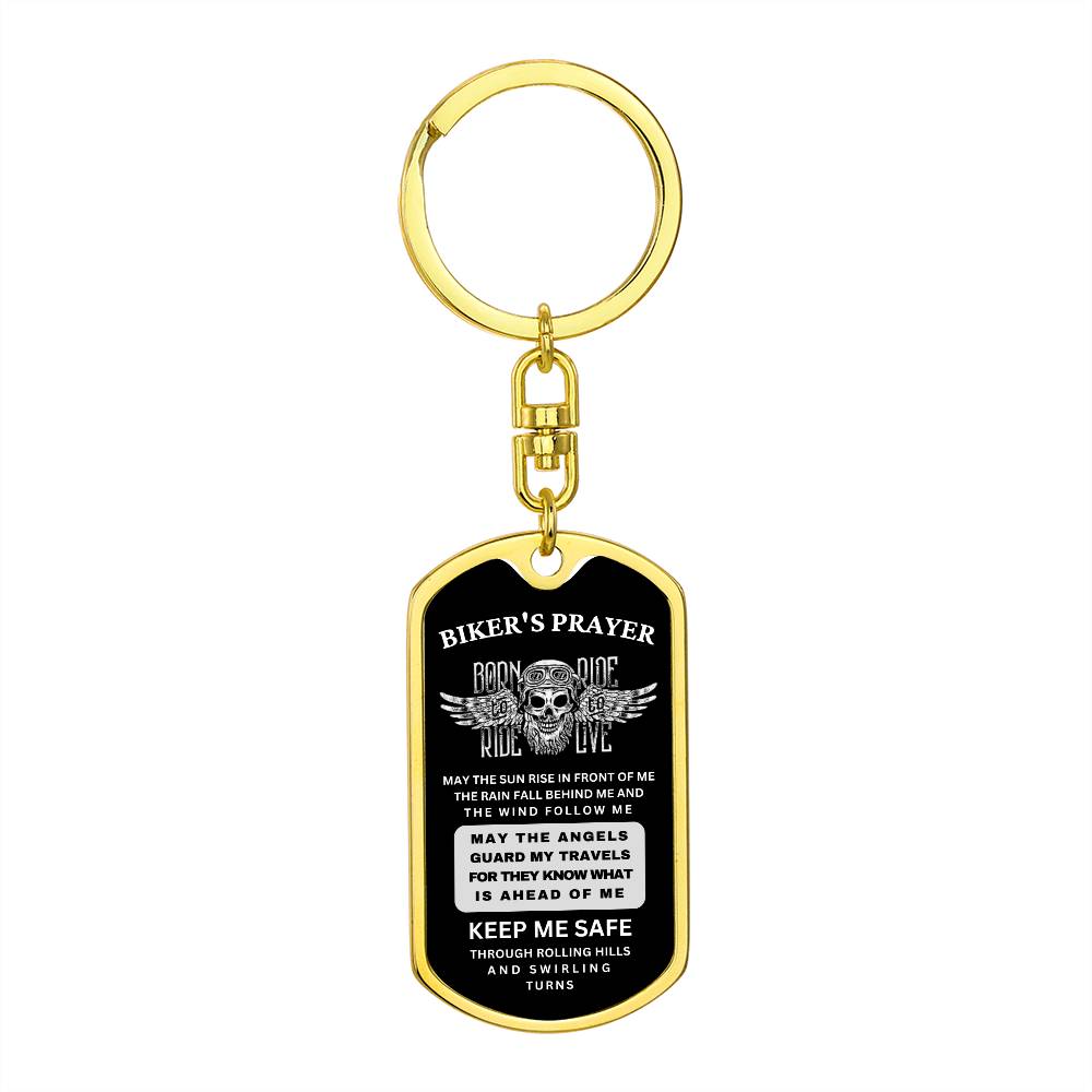 Personalized Biker's Prayer Keychain | Gift for Biker | Biker's Birthday Gift, Christmas Gift - Serbachi