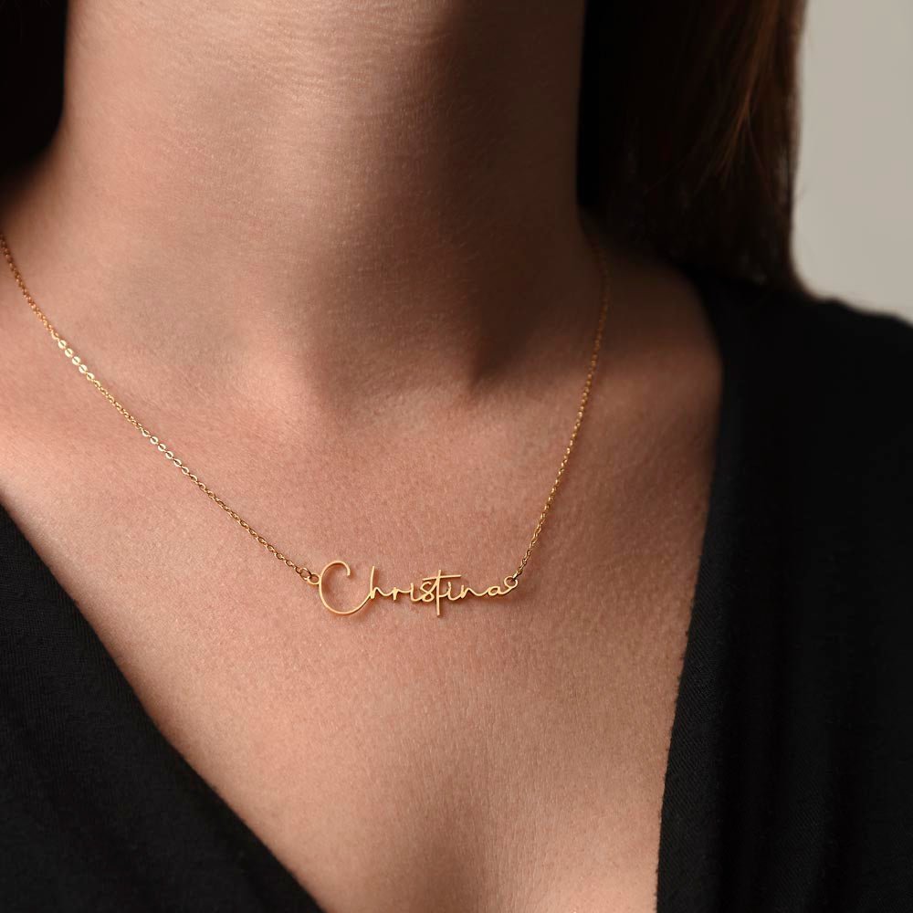 Personalized Name Necklace by • 18K Gold Name Necklace with Box Chain • Perfect Gift for Her • Personalized Gift - Serbachi