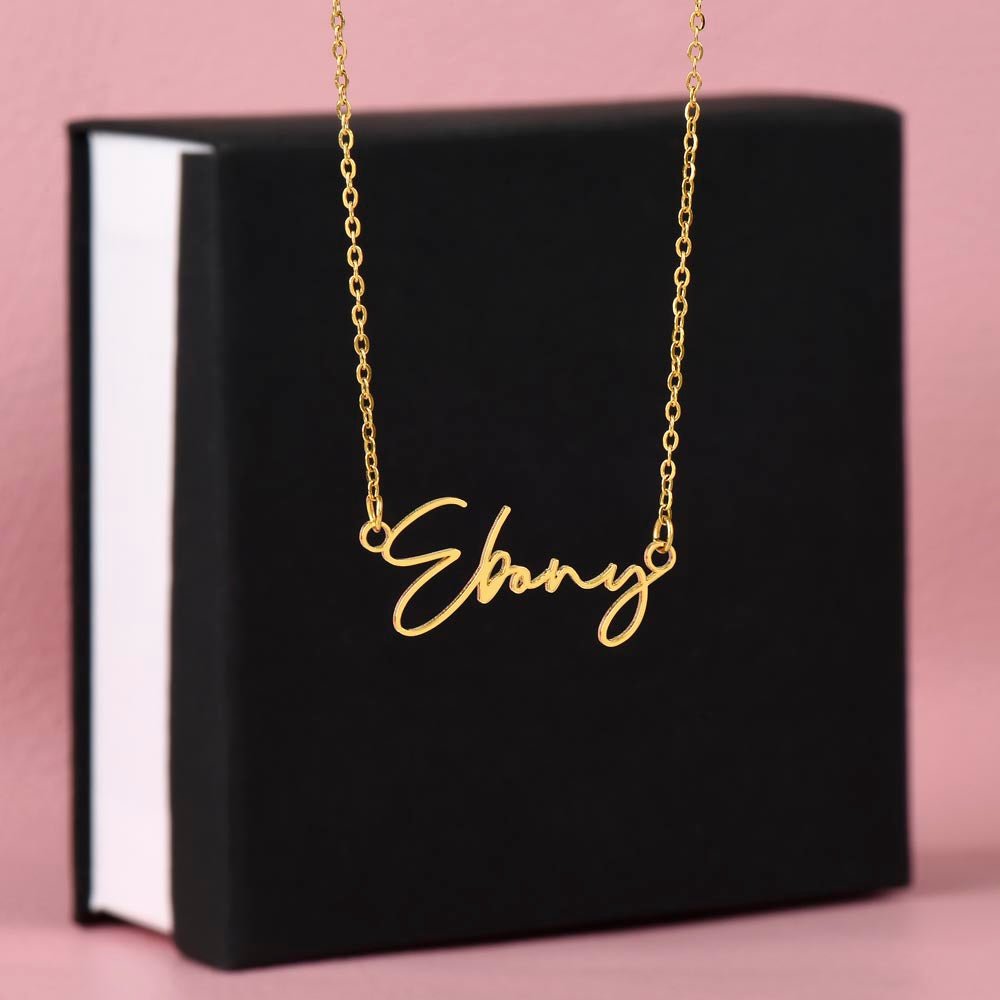 Personalized Name Necklace by • 18K Gold Name Necklace with Box Chain • Perfect Gift for Her • Personalized Gift - Serbachi
