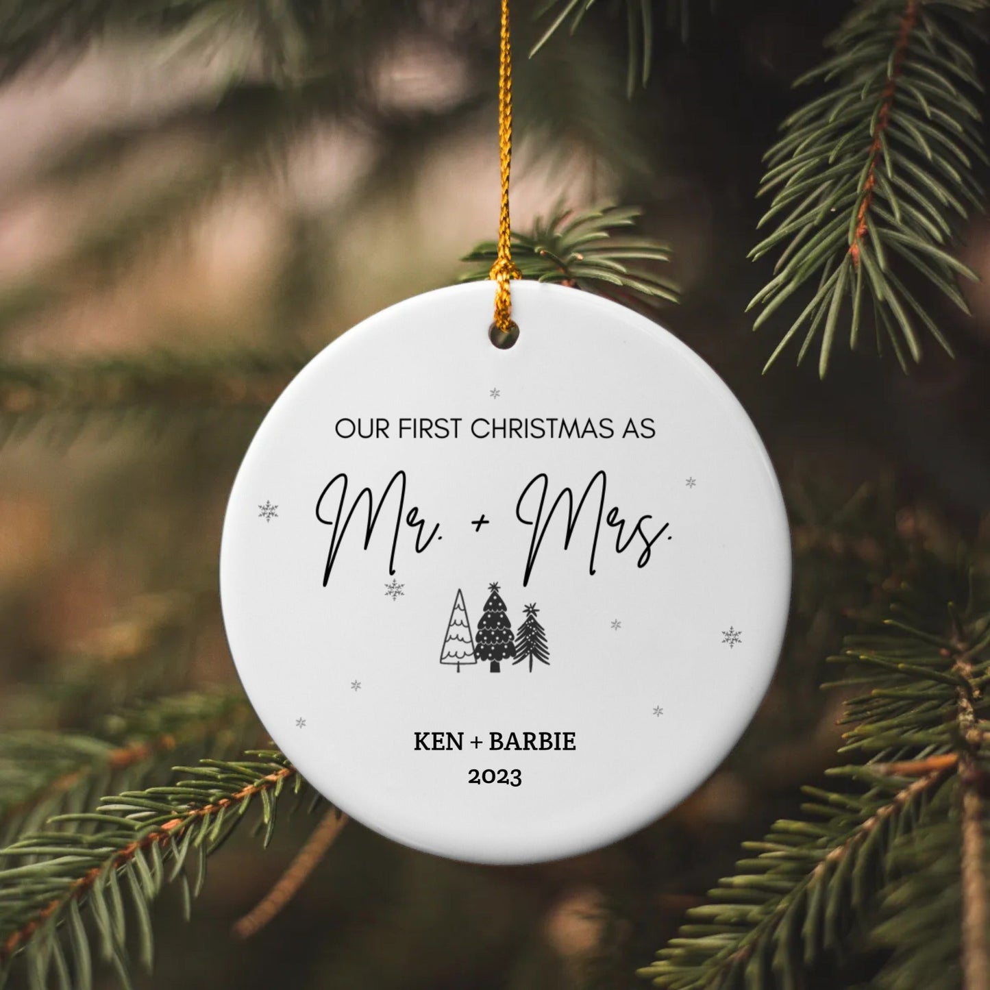 Personalized Our First Christmas Married as Mr and Mrs Ornament - Personalized Anniversary Ornament | FREE SHIPPING LIMITED TIME! - Serbachi