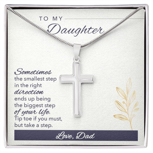 Sometimes Dad Cross Necklace, Father Cross Necklace Father's Day Gift, Christian Gift For Dad, Father Son Cross Necklace - Serbachi