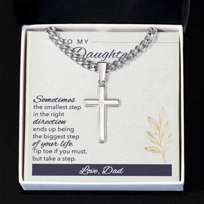 Sometimes Dad Cross Necklace, Father Necklace Father's Day Gift, Christian Gift For Dad, Father Son Cross Necklace - Serbachi