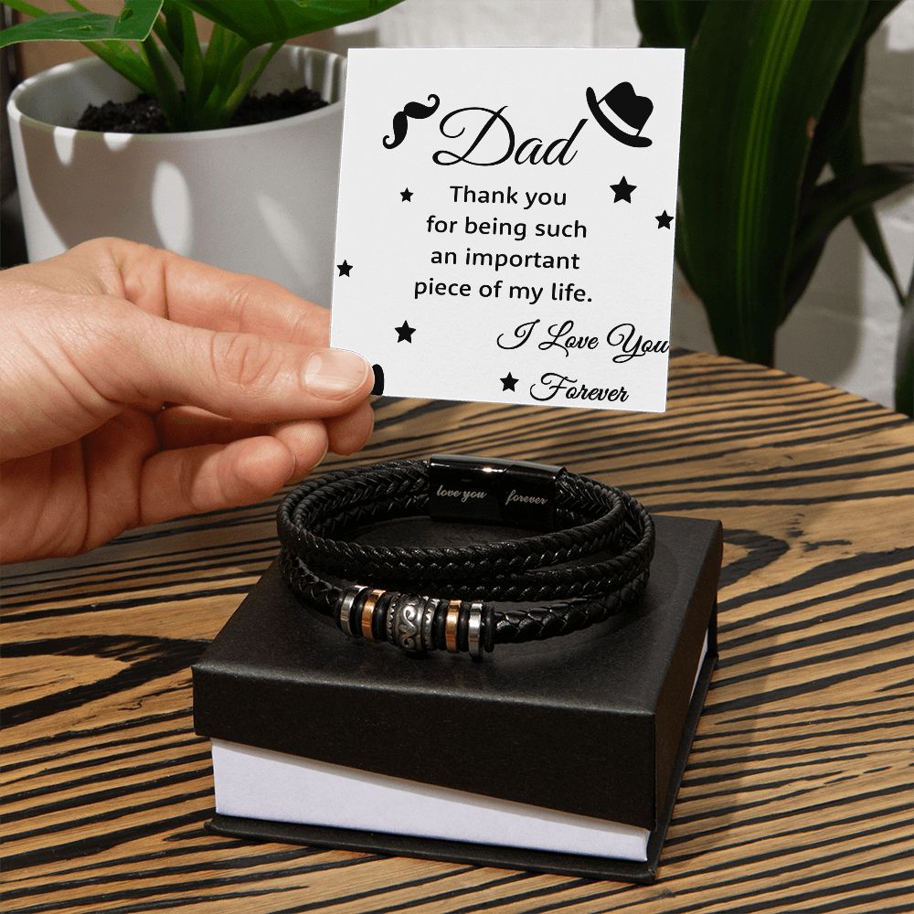 Thank you Dad Bracelet, Father Bracelet Father's Day Gift, Christian Gift For Dad, Father Son Leather Bracelet - Serbachi