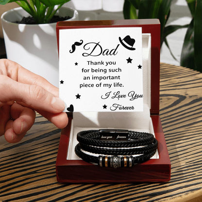 Thank you Dad Bracelet, Father Bracelet Father's Day Gift, Christian Gift For Dad, Father Son Leather Bracelet - Serbachi