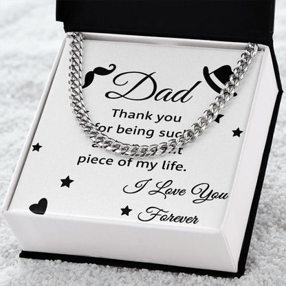 Thank you Dad Cuban Chain Necklace, Father Necklace Father's Day Gift, Christian Gift For Dad, Father Son Necklace - Serbachi