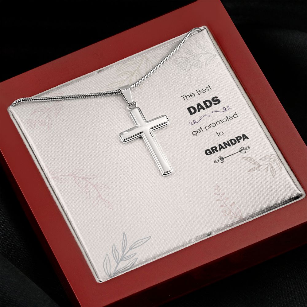 The Best Dad Cross Necklace, Father Cross Necklace Father's Day Gift, Christian Gift For Dad, Father Son Cross Necklace - Serbachi