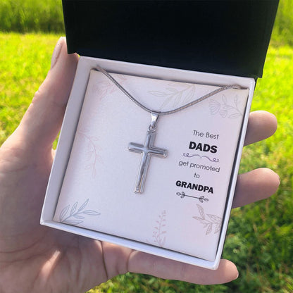 The Best Dad Cross Necklace, Father Cross Necklace Father's Day Gift, Christian Gift For Dad, Father Son Cross Necklace - Serbachi