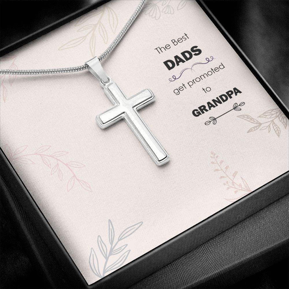 The Best Dad Cross Necklace, Father Cross Necklace Father's Day Gift, Christian Gift For Dad, Father Son Cross Necklace - Serbachi