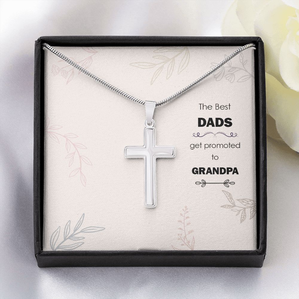 The Best Dad Cross Necklace, Father Cross Necklace Father's Day Gift, Christian Gift For Dad, Father Son Cross Necklace - Serbachi