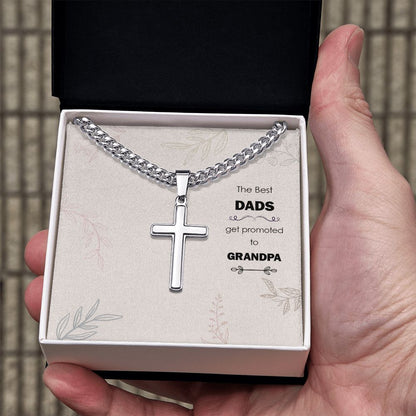 The Best Dads Dad Cross Necklace, Father Necklace Father's Day Gift, Christian Gift For Dad, Father Son Cross Necklace - Serbachi