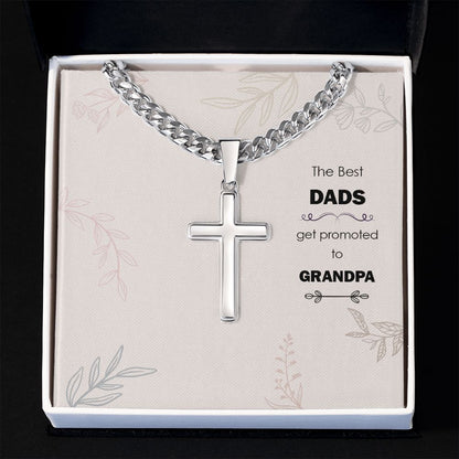 The Best Dads Dad Cross Necklace, Father Necklace Father's Day Gift, Christian Gift For Dad, Father Son Cross Necklace - Serbachi