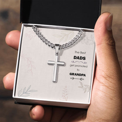 The Best Dads Dad Cross Necklace, Father Necklace Father's Day Gift, Christian Gift For Dad, Father Son Cross Necklace - Serbachi