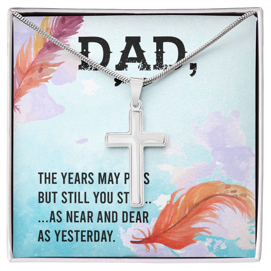 The years may pass Dad Cross Necklace, Father Cross Necklace Father's Day Gift, Christian Gift For Dad, Father Son Cross Necklace - Serbachi