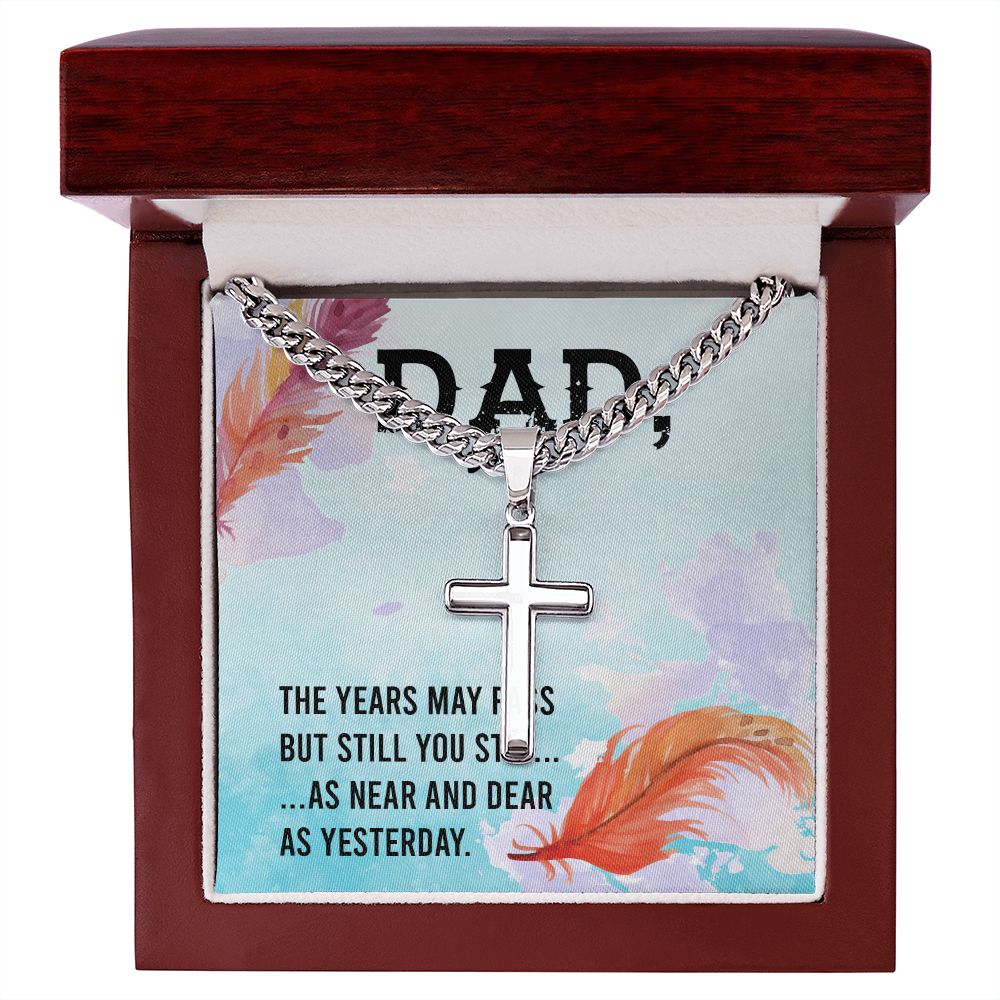 The years may pass Dad Cross Necklace, Father Necklace Father's Day Gift, Christian Gift For Dad, Father Son Cross Necklace - Serbachi