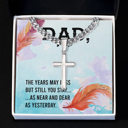 The years may pass Dad Cross Necklace, Father Necklace Father's Day Gift, Christian Gift For Dad, Father Son Cross Necklace - Serbachi