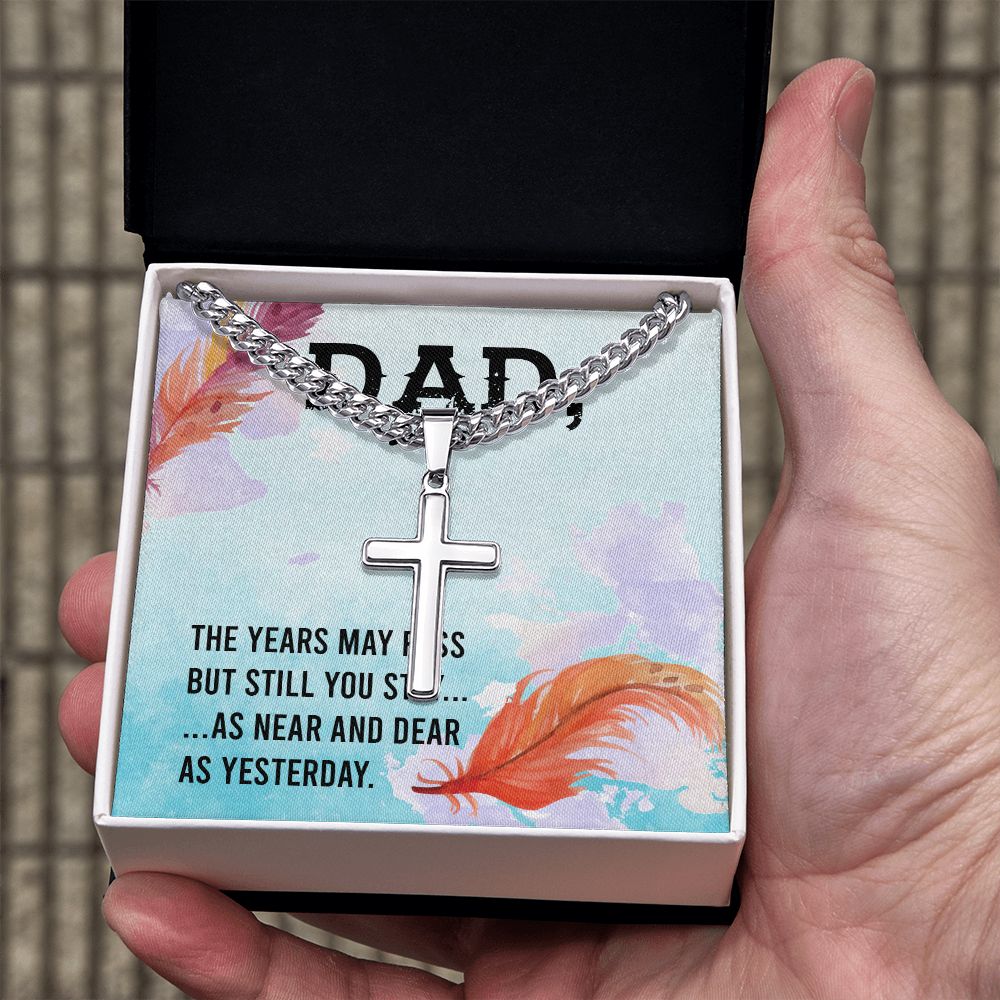 The years may pass Dad Cross Necklace, Father Necklace Father's Day Gift, Christian Gift For Dad, Father Son Cross Necklace - Serbachi