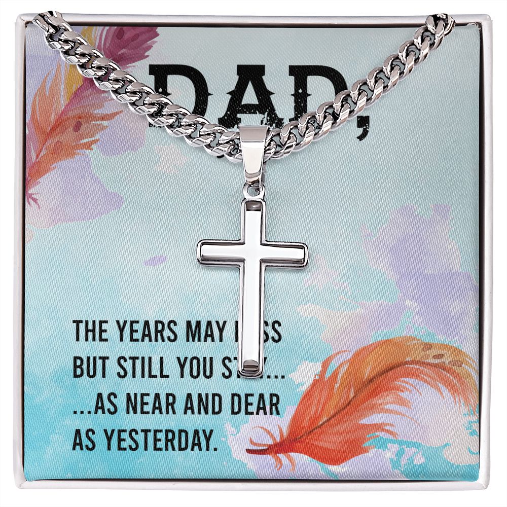 The years may pass Dad Cross Necklace, Father Necklace Father's Day Gift, Christian Gift For Dad, Father Son Cross Necklace - Serbachi