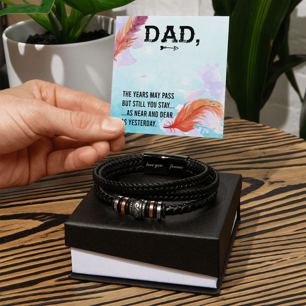 The years may pass dad Dad Bracelet, Father Bracelet Father's Day Gift, Christian Gift For Dad, Father Son Leather Bracelet - Serbachi