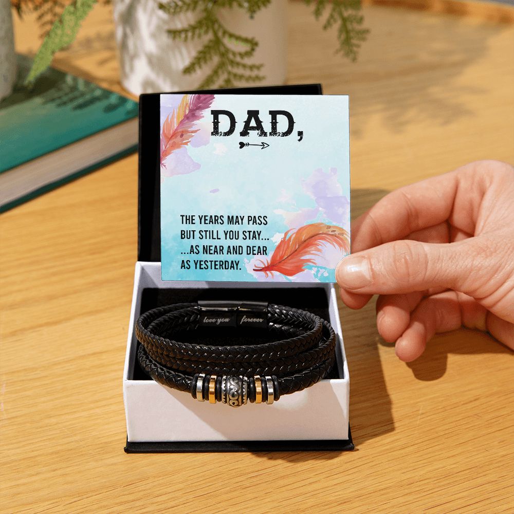 The years may pass dad Dad Bracelet, Father Bracelet Father's Day Gift, Christian Gift For Dad, Father Son Leather Bracelet - Serbachi