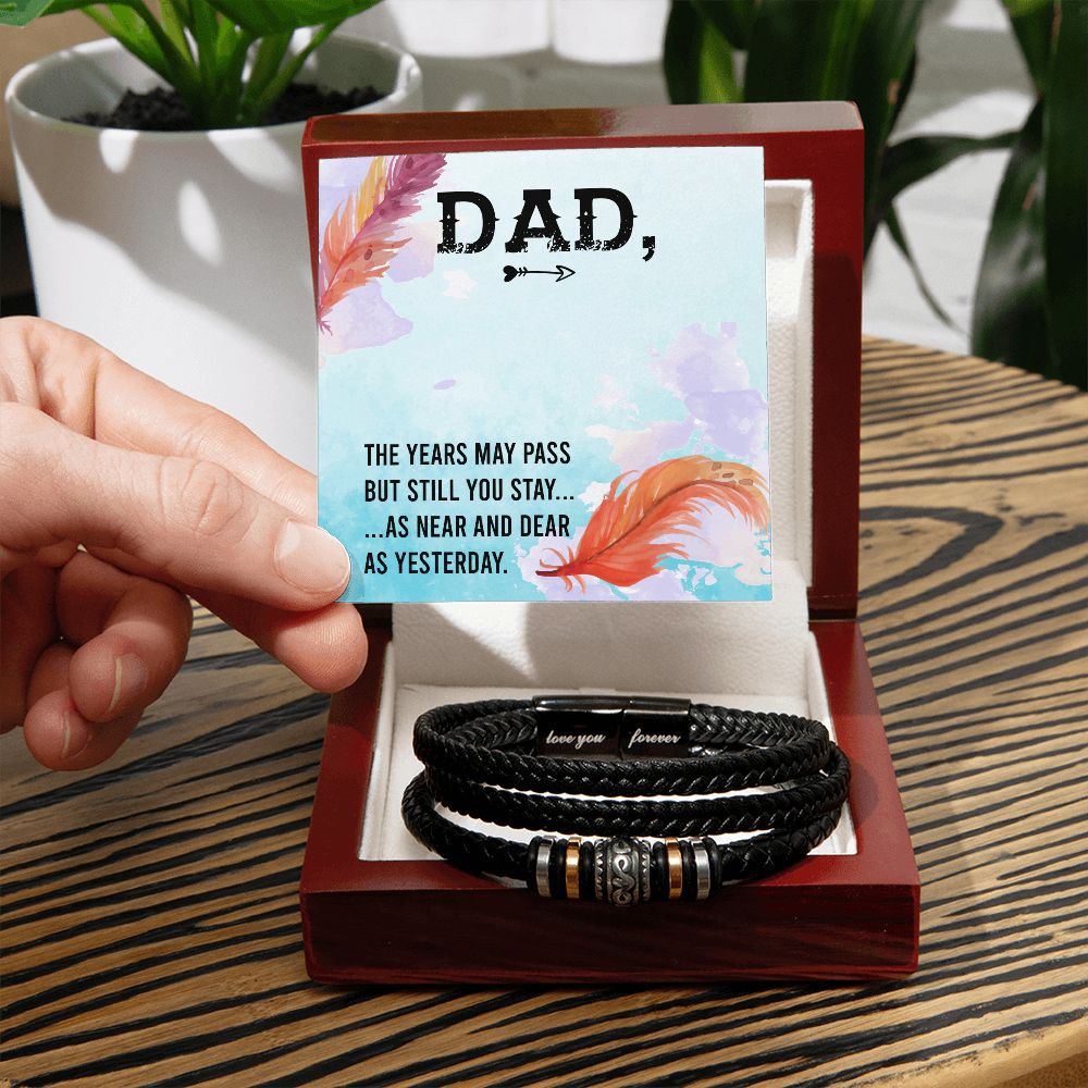 The years may pass dad Dad Bracelet, Father Bracelet Father's Day Gift, Christian Gift For Dad, Father Son Leather Bracelet - Serbachi