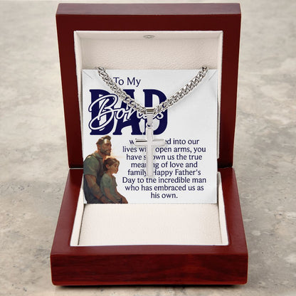 To a bonus Dad Cross Necklace, Father Necklace Father's Day Gift, Christian Gift For Dad, Father Son Cross Necklace - Serbachi