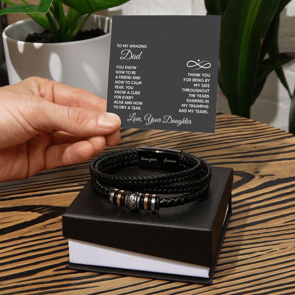 To My Amazing Dad - You know how to be a friend Dad Bracelet, Father Bracelet Father's Day Gift, Christian Gift For Dad, Father Son Leather Bracelet - Serbachi