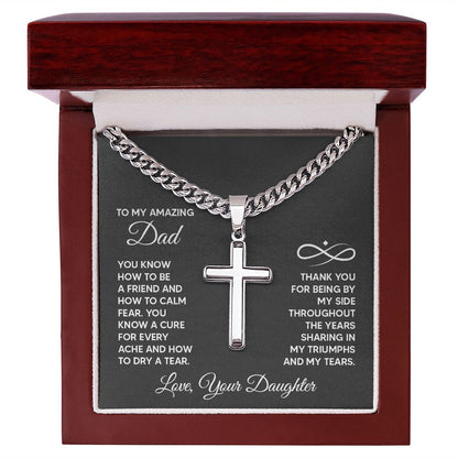 To My Amazing Dad - You know how to be a friend Dad Cross Necklace, Father Necklace Father's Day Gift, Christian Gift For Dad, Father Son Cross Necklace - Serbachi