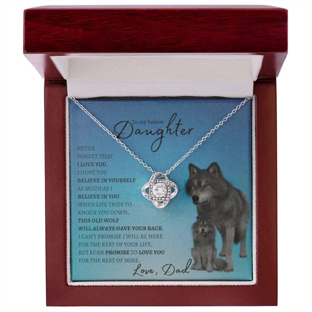 To My Badass Daughter From Dad (Wolf) - Forever Love Necklace - Serbachi