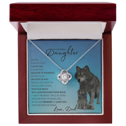 To My Badass Daughter From Dad (Wolf) - Forever Love Necklace - Serbachi