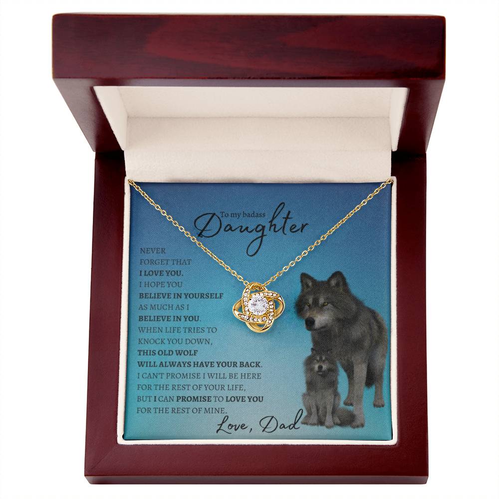 To My Badass Daughter From Dad (Wolf) - Forever Love Necklace - Serbachi