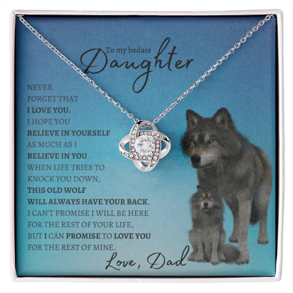 To My Badass Daughter From Dad (Wolf) - Forever Love Necklace - Serbachi