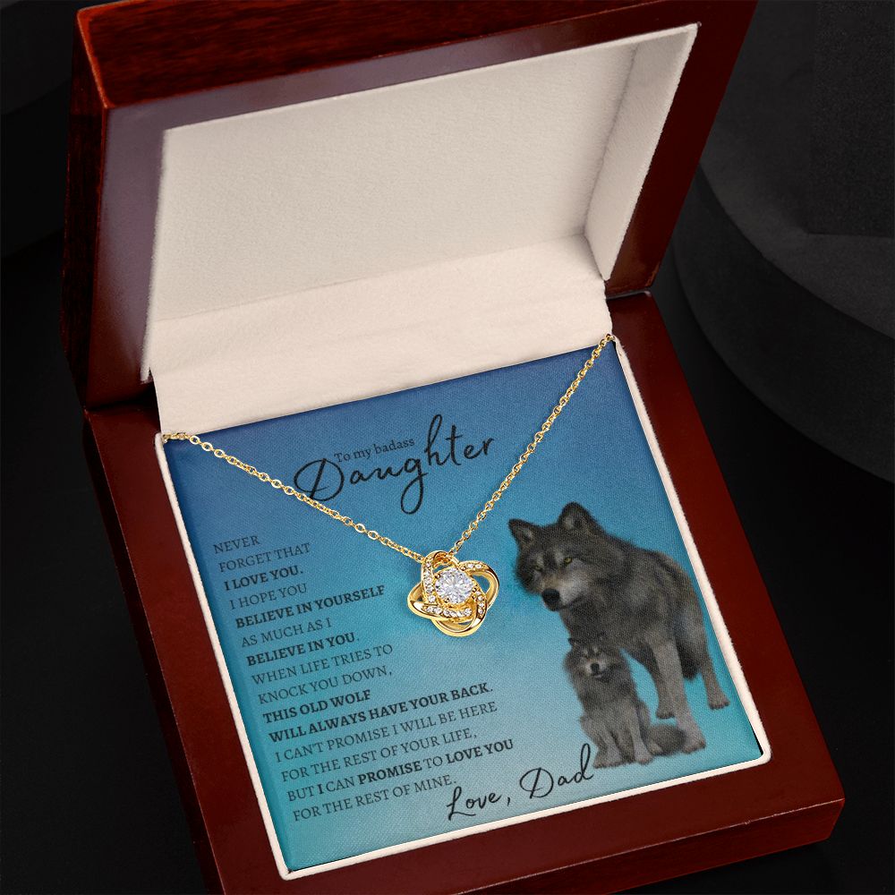 To My Badass Daughter From Dad (Wolf) - Forever Love Necklace - Serbachi