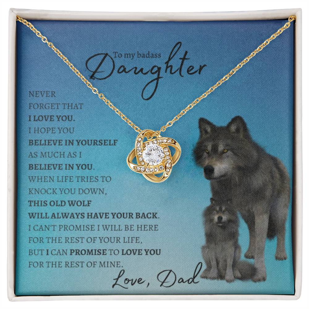 To My Badass Daughter From Dad (Wolf) - Forever Love Necklace - Serbachi