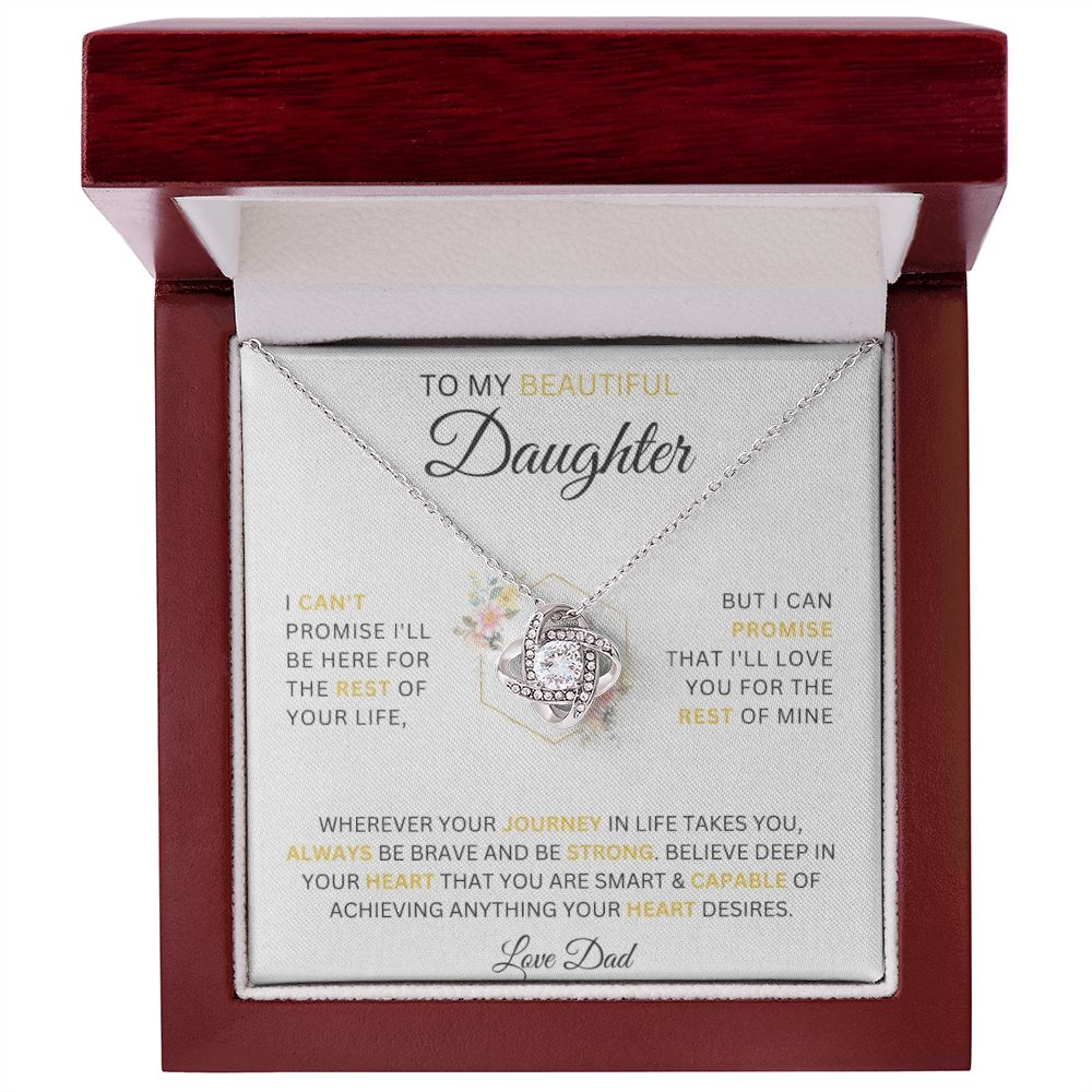 To My Beautiful Daughter Love Dad Love Knot Necklace - Serbachi