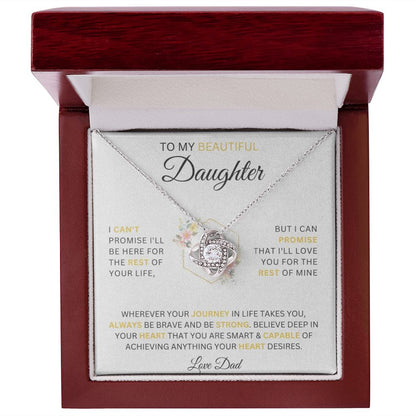 To My Beautiful Daughter Love Dad Love Knot Necklace - Serbachi