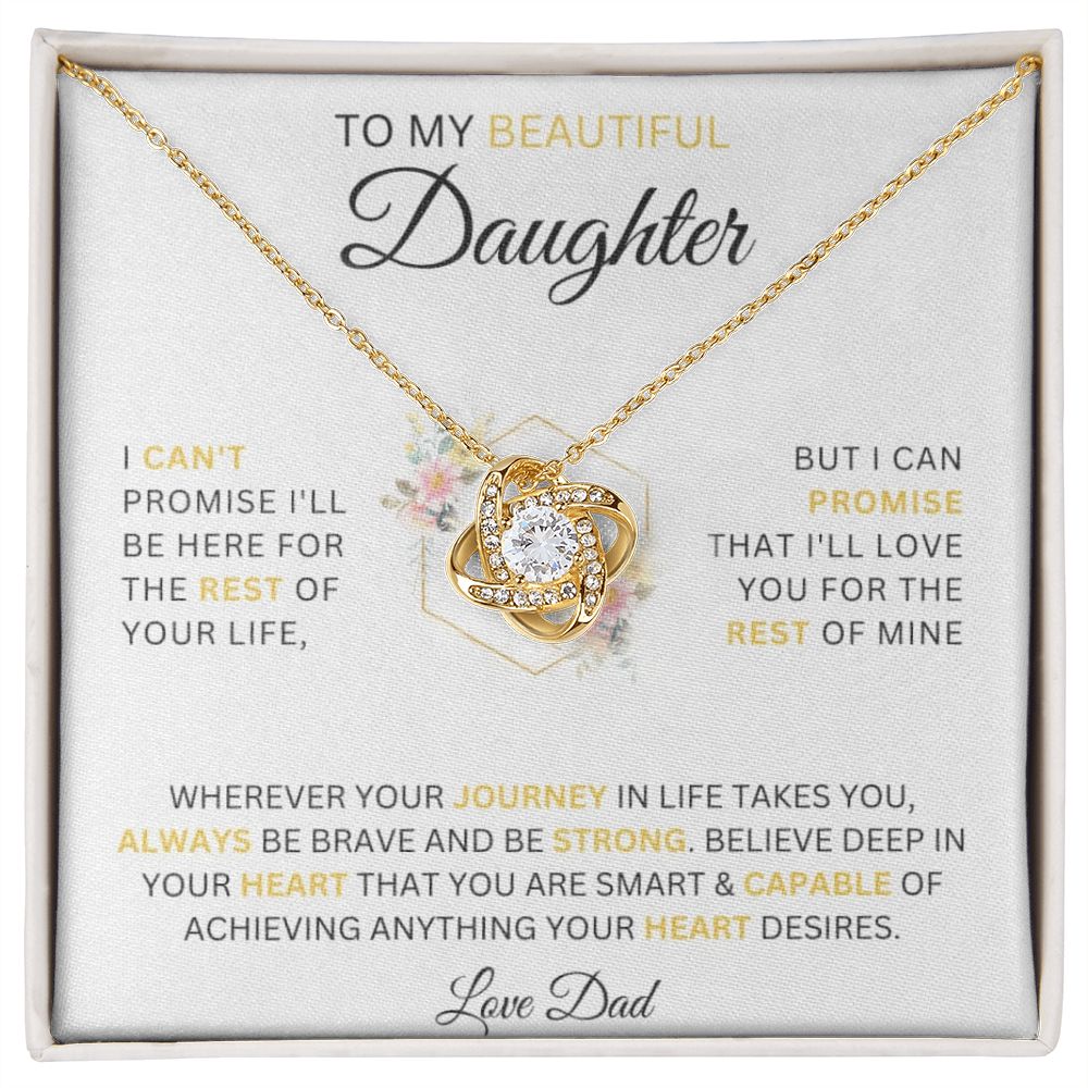 To My Beautiful Daughter Love Dad Love Knot Necklace - Serbachi