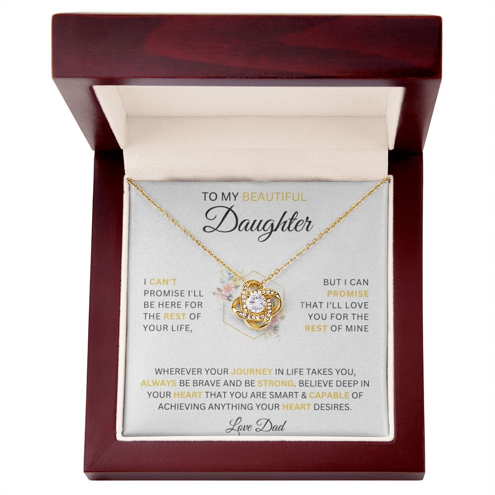 To My Beautiful Daughter Love Dad Love Knot Necklace - Serbachi