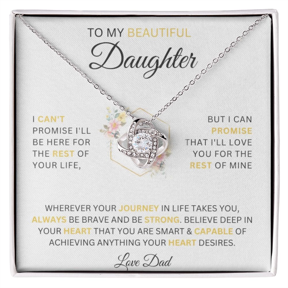 To My Beautiful Daughter Love Dad Love Knot Necklace - Serbachi