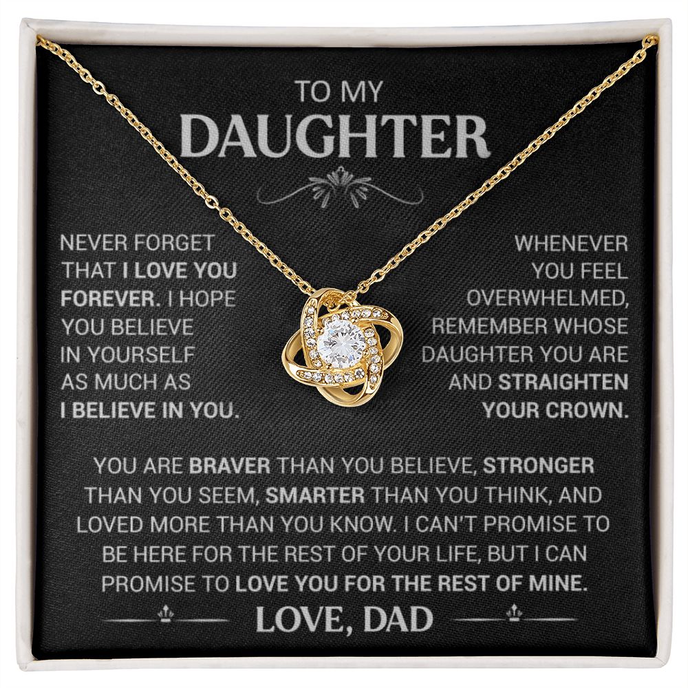 To My Beautiful Daughter - This Old Lion Will Always Have Your Back - Love Knot Necklace - Serbachi