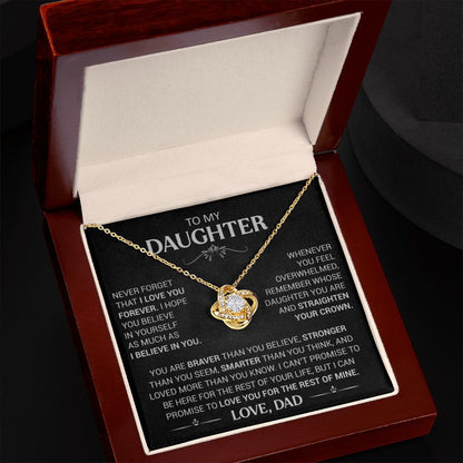 To My Beautiful Daughter - This Old Lion Will Always Have Your Back - Love Knot Necklace - Serbachi