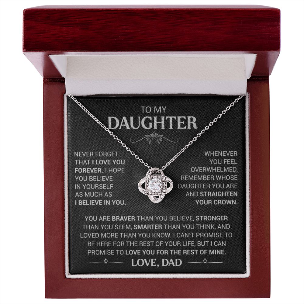 To My Beautiful Daughter - This Old Lion Will Always Have Your Back - Love Knot Necklace - Serbachi