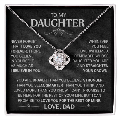 To My Beautiful Daughter - This Old Lion Will Always Have Your Back - Love Knot Necklace - Serbachi